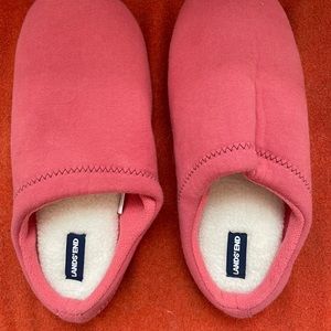 Lands End Pink Slip On Slippers